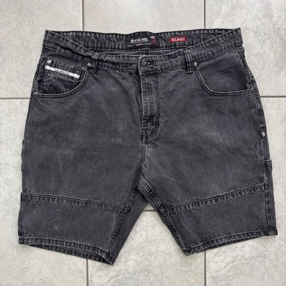 Vintage Y2K Ecko Unltd Denim Raw Carpenters Shorts Size 40 Relaxed Black - Picture 8 of 8